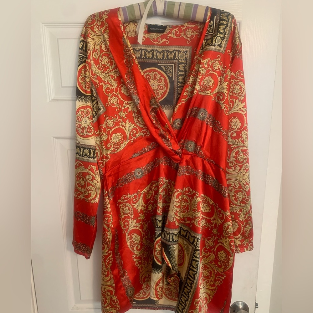 Cute Satin shirt dress worn once like new